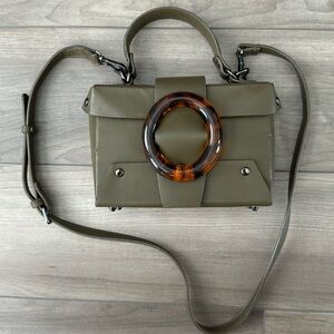 Olive Green Crossbody with Tortoise Shell Buckle